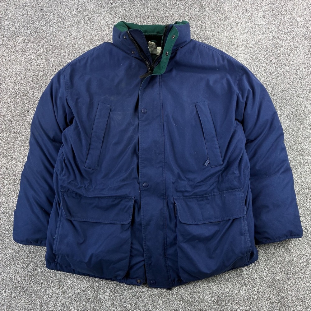 Eddie Bauer Ridge Line Parka Men's Large Navy Blue Goose Down Gore-Tex Insulated